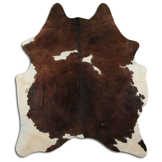 Brown & White Cowhide Rug L