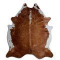Brown & White Cowhide Rug XXL