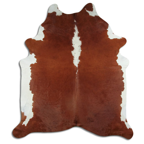 Brown & White Cowhide Rug XXL
