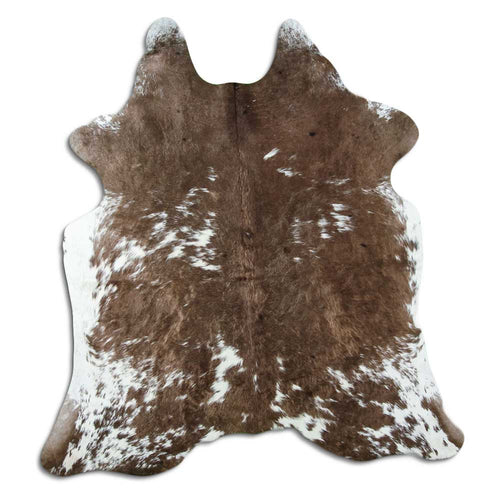 Brown & White Cowhide Rug L