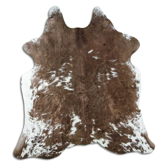 Brown & White Cowhide Rug L