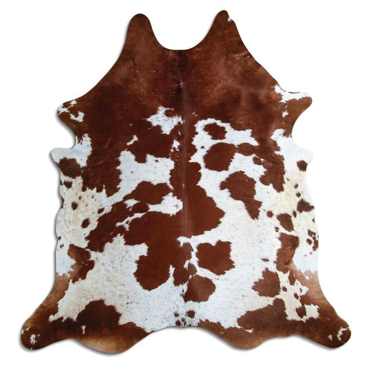Brown & White Cowhide Rug XXL