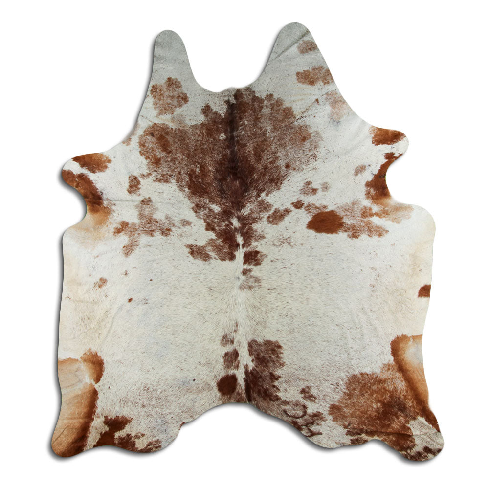 Brown & White Cowhide Rug XXL
