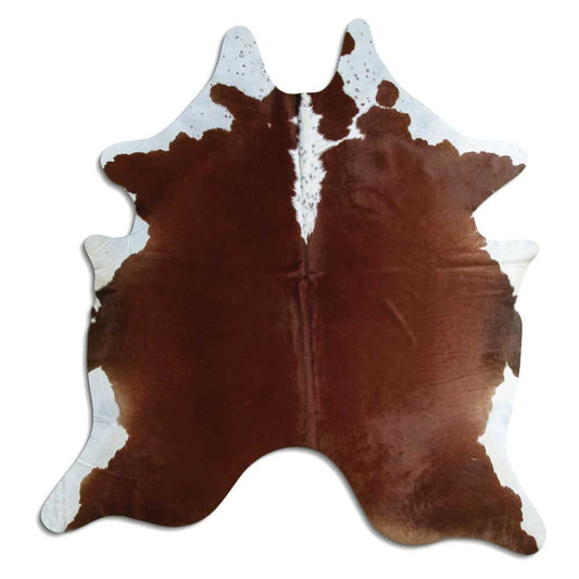 Brown & White Cowhide Rug XXL