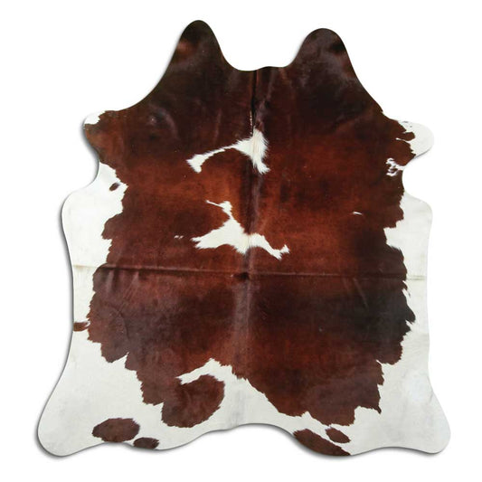 Brown & White Cowhide Rug L