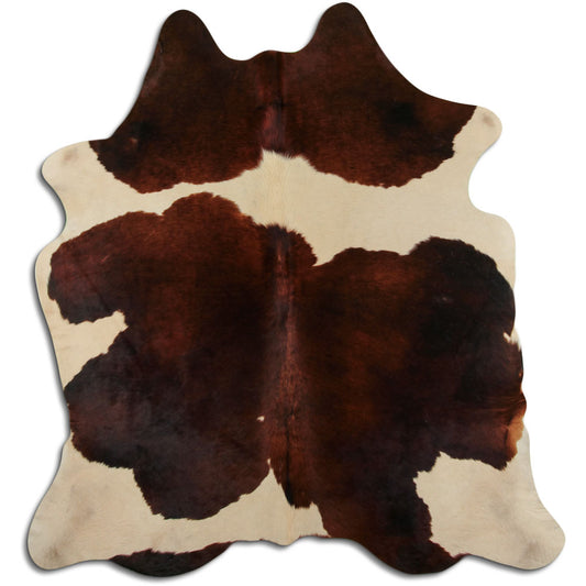 Brown & White Cowhide Rug L