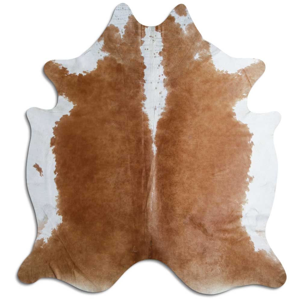 Brown & White Cowhide Rug XL
