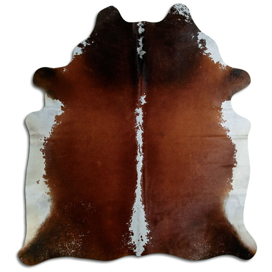 Brown & White Cowhide Rug XL