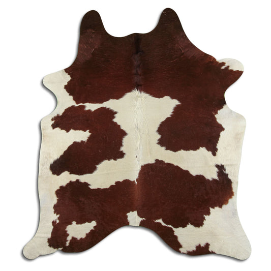 Brown & White Cowhide Rug XL