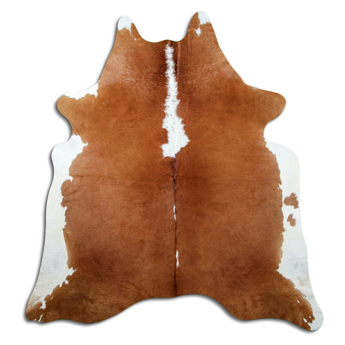 Brown & White Cowhide Rug XL