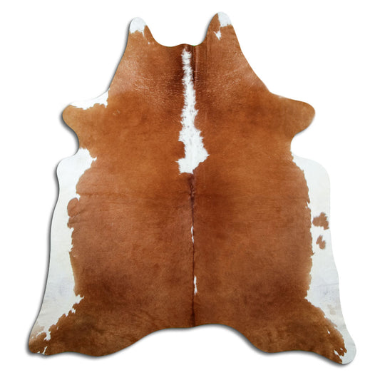 Brown & White Cowhide Rug XL