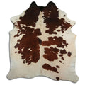 Brown & White Cowhide Rug XXL