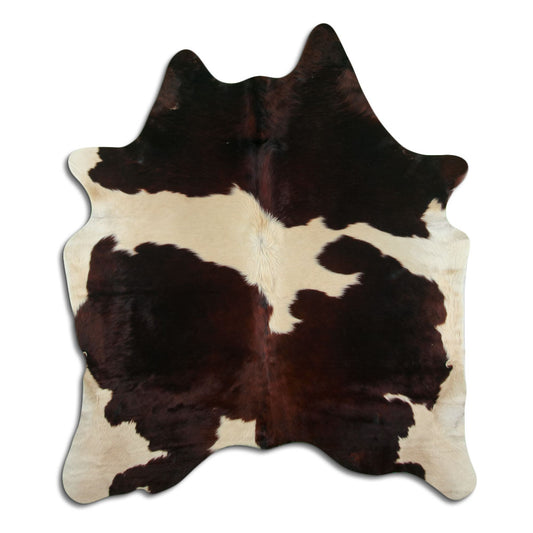 Brown & White Cowhide Rug L