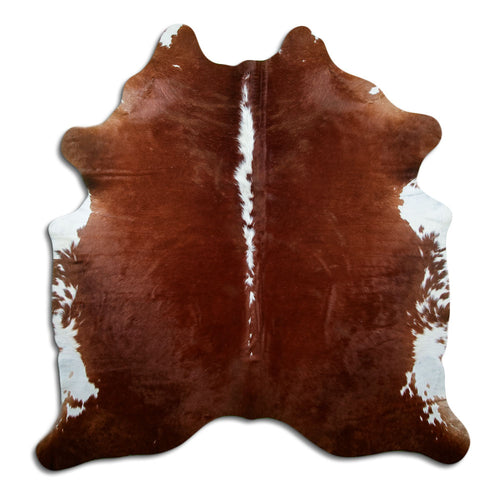 Brown & White Cowhide Rug L