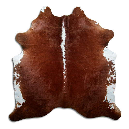 Brown & White Cowhide Rug L