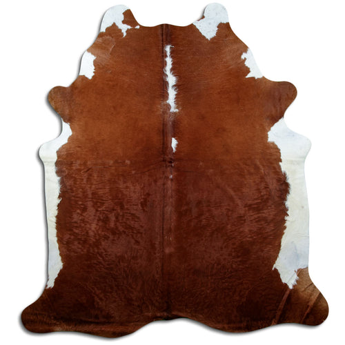 Brown & White Cowhide Rug XXL