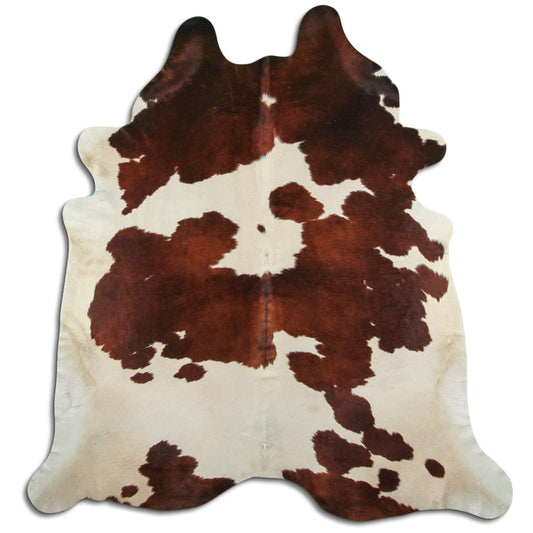 Brown & White Cowhide Rug XXL