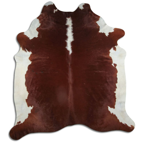 Brown & White Cowhide Rug XXL