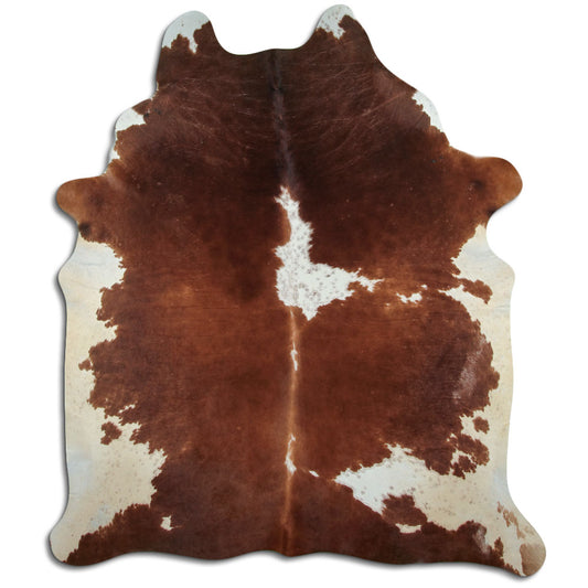 Brown & White Cowhide Rug XXL