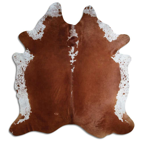 Brown & White Cowhide Rug XXL
