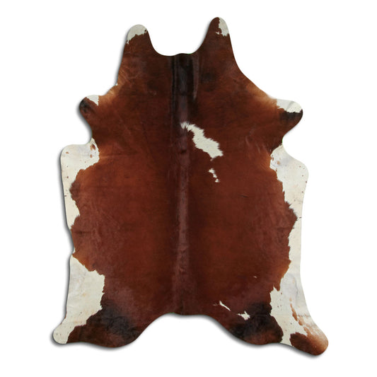 Brown & White Cowhide Rug XXL