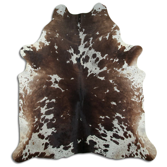 Brown & White Cowhide Rug XXL