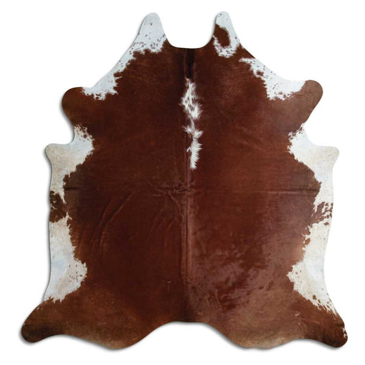 Brown & White Cowhide Rug XXL