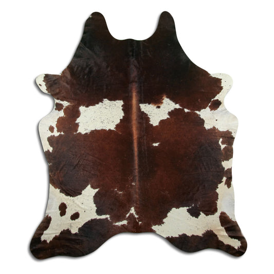 Brown & White Cowhide Rug XXL