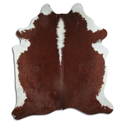 Brown & White Cowhide Rug XL