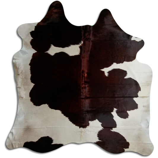 Brown & White Cowhide Rug L