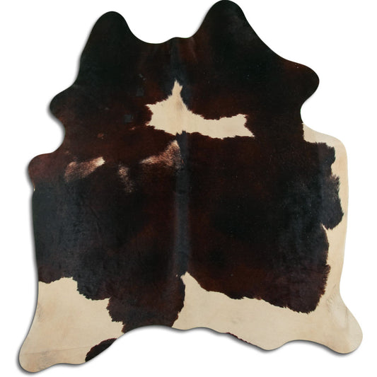 Brown & White Cowhide Rug L