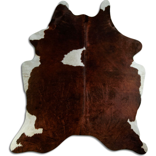 Brown & White Cowhide Rug XXL