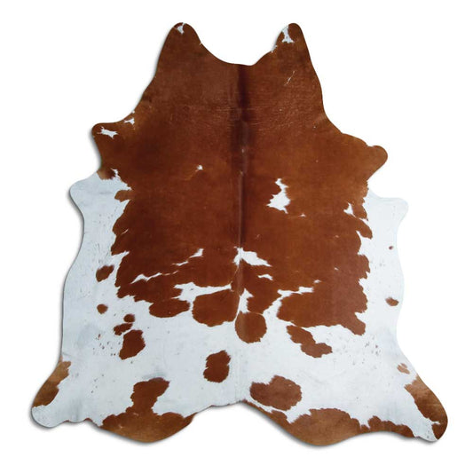 Brown & White Cowhide Rug XXL