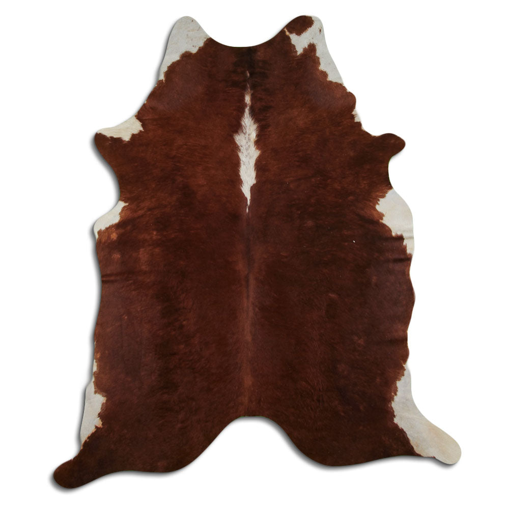 Brown & White Cowhide Rug L