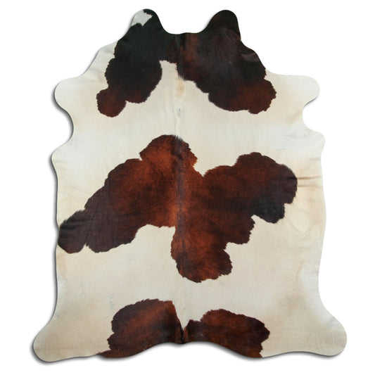 Brown & White Cowhide Rug XXL