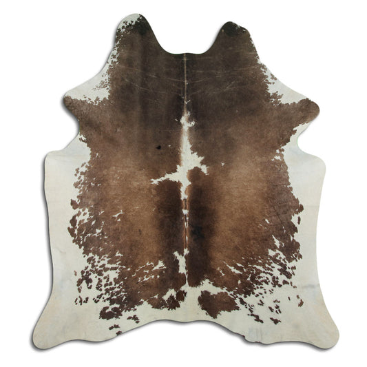 Brown & White Cowhide Rug XL