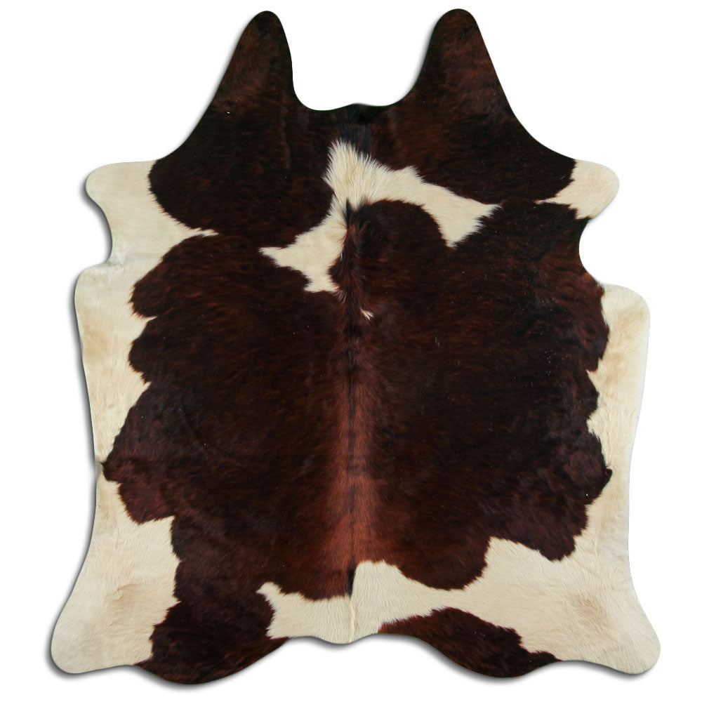 Brown & White Cowhide Rug XXL