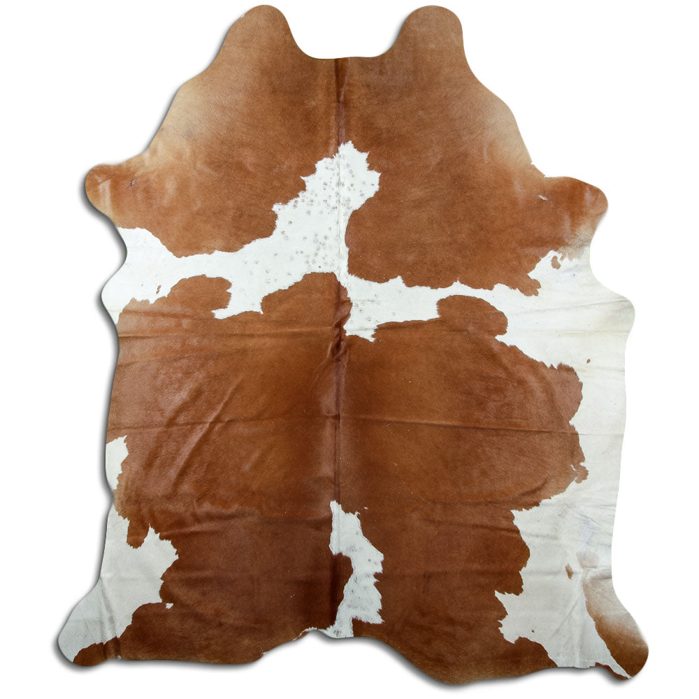 Brown & White Cowhide Rug XXL
