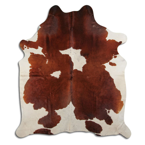 Brown & White Cowhide Rug XL