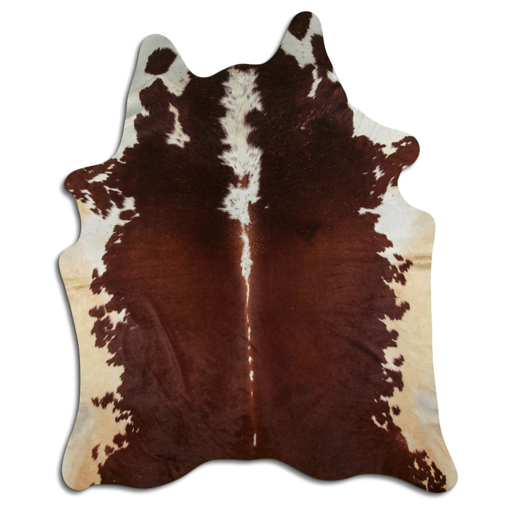 Brown & White Cowhide Rug XXL