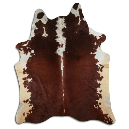 Brown & White Cowhide Rug XXL