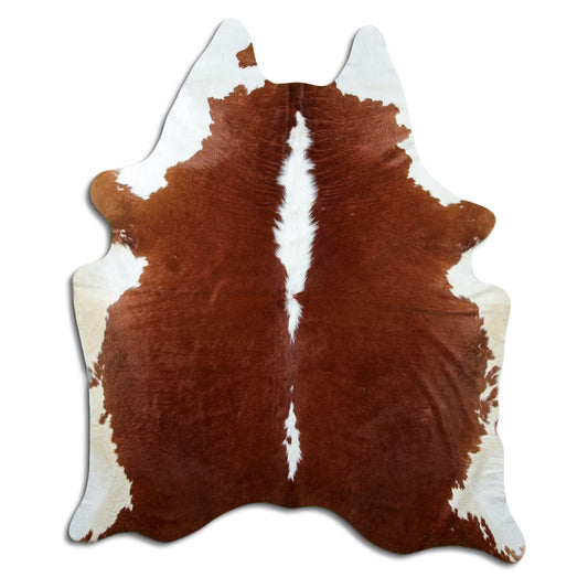 Brown & White Cowhide Rug XXL