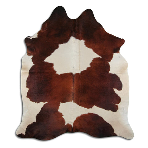Brown & White Cowhide Rug XXL