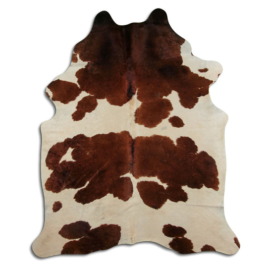 Brown & White Cowhide Rug XXL