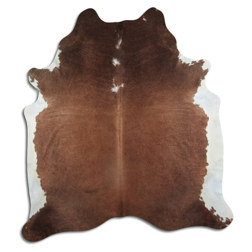 Brown & White Cowhide Rug XXL