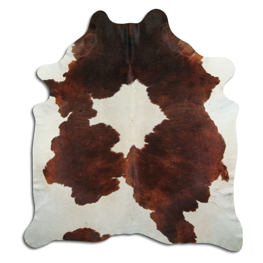 Brown & White Cowhide Rug XXL