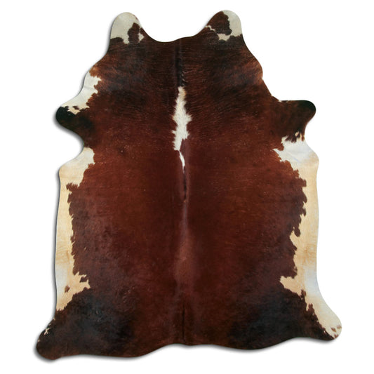 Brown & White Cowhide Rug XL