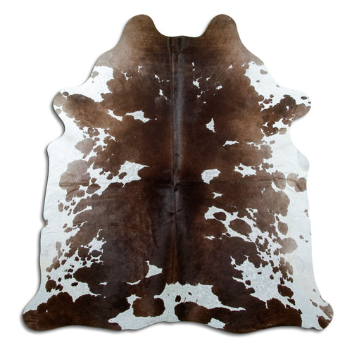 Brown & White Cowhide Rug XXL