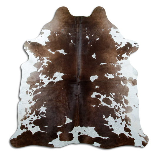 Brown & White Cowhide Rug XXL