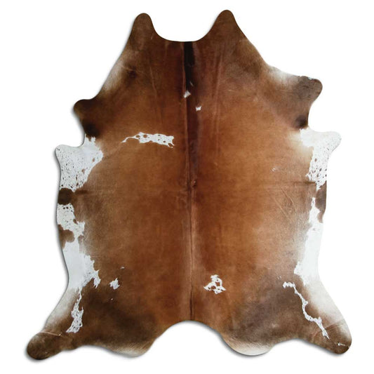 Brown & White Cowhide Rug XXL